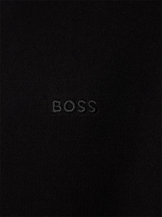 Boss: Palano zipped cotton sweatshirt - Black - men_4 | Luisa Via Roma