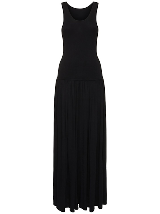 Loulou De Saison: Jada long knit dress w/ dropped waist - Black - women_0 | Luisa Via Roma