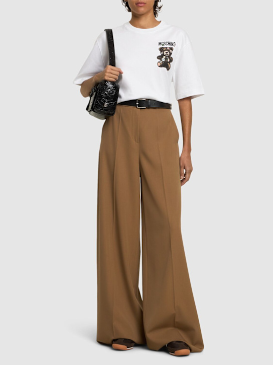 Moschino: Cotton jersey cropped t-shirt - women_1 | Luisa Via Roma