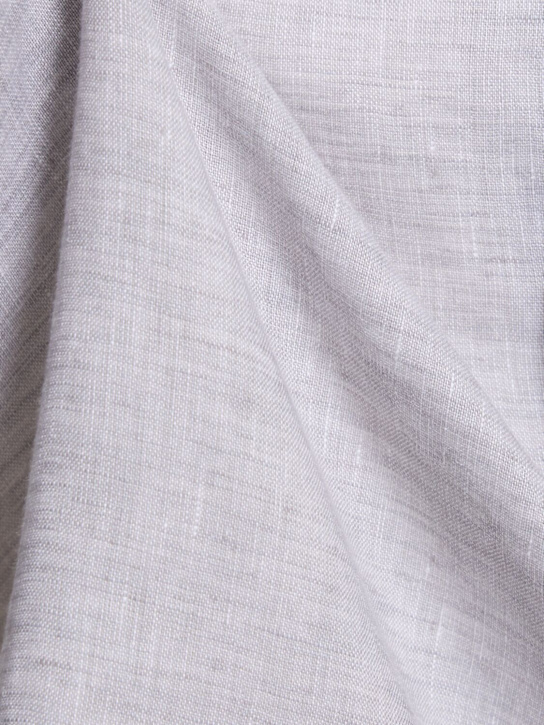 Brunello Cucinelli: Short sleeve linen shirt - White - men_4 | Luisa Via Roma