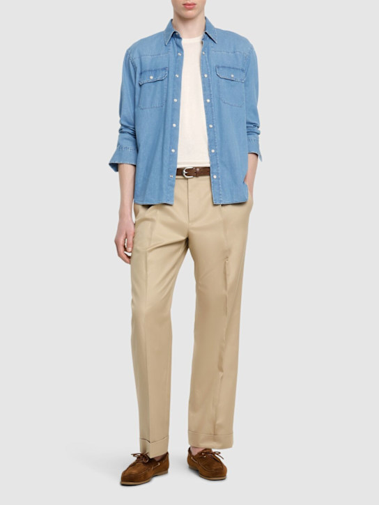 PT Torino: Quindici wide leg pants - Beige - men_1 | Luisa Via Roma