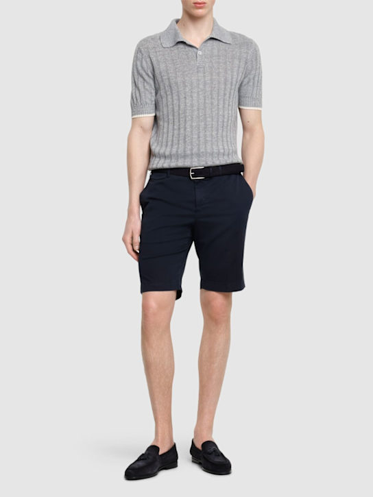 PT Torino: Light stretch gabardine shorts - men_1 | Luisa Via Roma