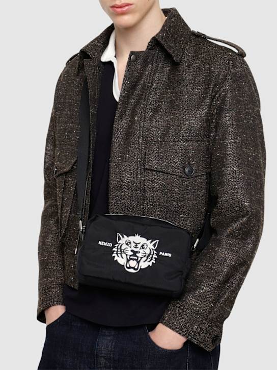 Kenzo Paris: Happy tiger crossbody bag - Black - men_1 | Luisa Via Roma
