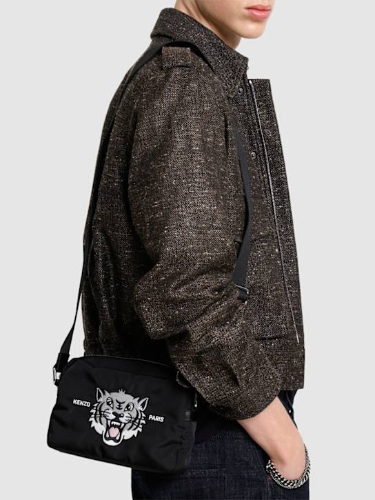 Kenzo Paris: Happy tiger crossbody bag - Black - men_2 | Luisa Via Roma