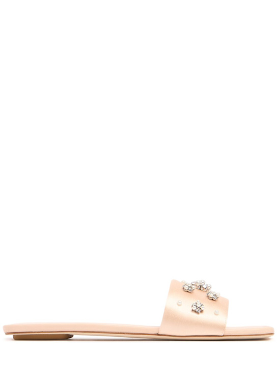 Stuart Weitzman: 10mm Poppy satin flat slides - Pink - women_0 | Luisa Via Roma