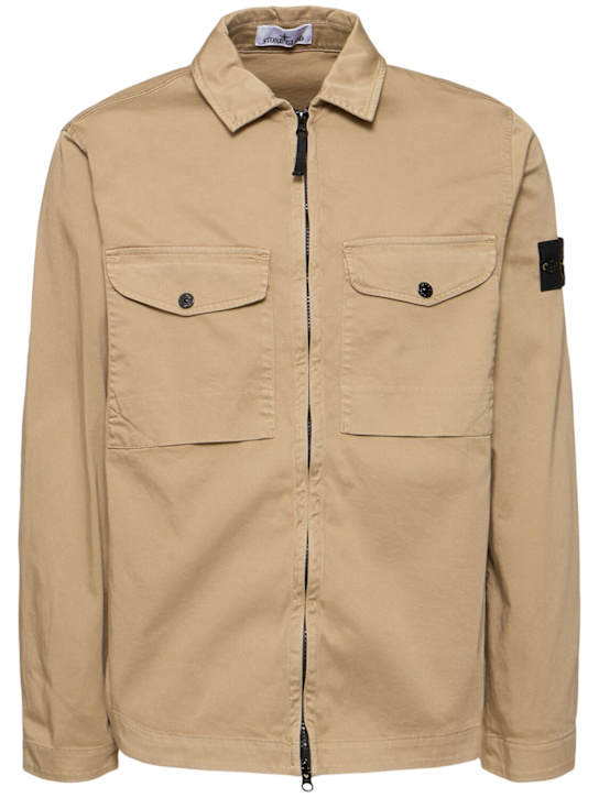 Stone Island: Zipped overshirt - men_0 | Luisa Via Roma