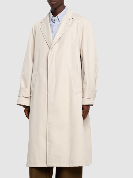 Thom Browne: Tailored raglan coat - Khaki - men_3 | Luisa Via Roma