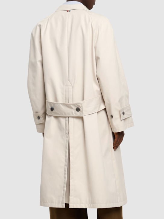 Thom Browne: Tailored raglan coat - Khaki - men_2 | Luisa Via Roma