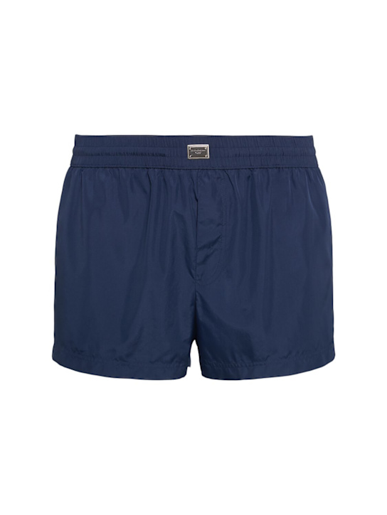 Dolce&Gabbana: ロゴプレート水着 - Blu Scuro - men_0 | Luisa Via Roma