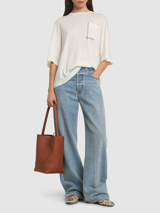 Brunello Cucinelli: Wool & cashmere short sleeve sweater - women_1 | Luisa Via Roma