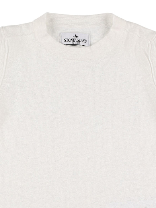 Stone Island Junior: コットンブレンドジャージースウェットシャツ - ホワイト - kids-boys_1 | Luisa Via Roma