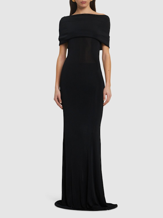 MVP Wardrobe: Vanessa viscose knit long dress - Black - women_1 | Luisa Via Roma