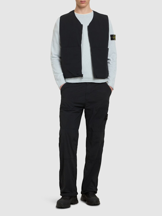 Stone Island: Crewneck cotton sweater - Sky Blue - men_1 | Luisa Via Roma
