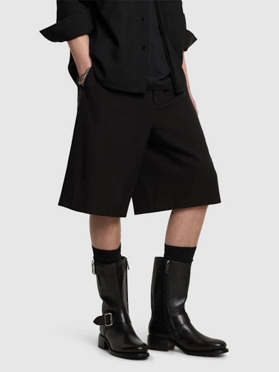 Dsquared2: Leather high boots - Black - men_1 | Luisa Via Roma