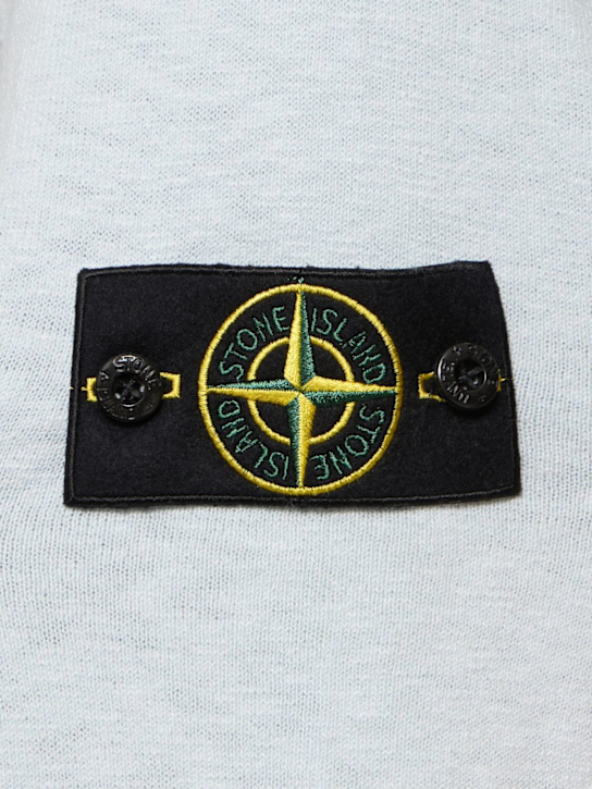 Stone Island: Crewneck cotton sweater - Sky Blue - men_4 | Luisa Via Roma
