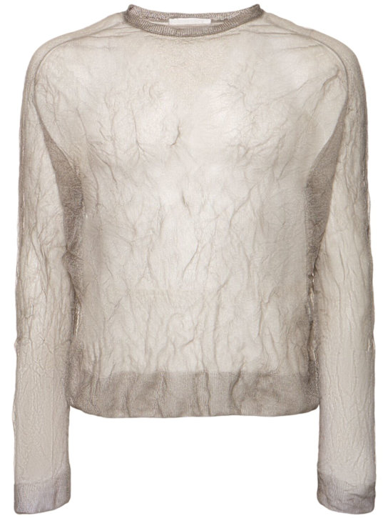 Our Legacy: True round neck silk blend knit top - Beige - men_0 | Luisa Via Roma