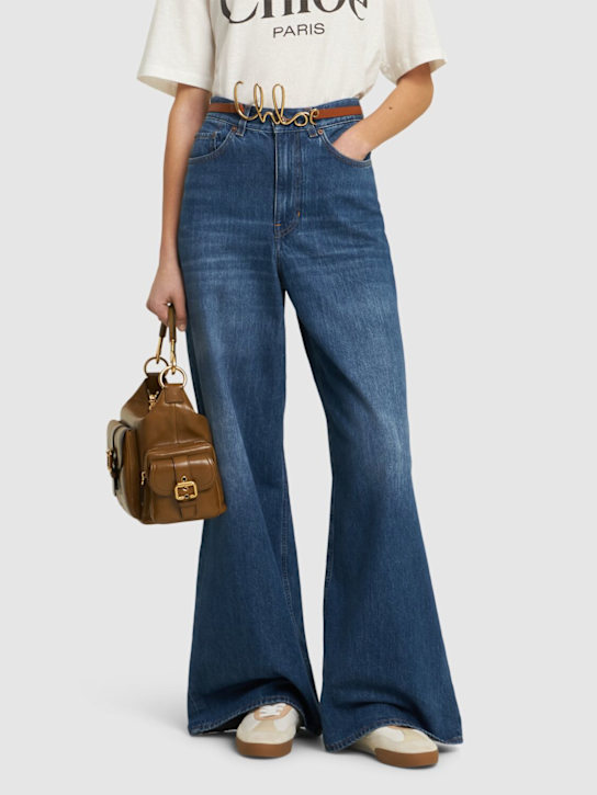 Chloé: Kick leather lace-up low sneakers - women_1 | Luisa Via Roma