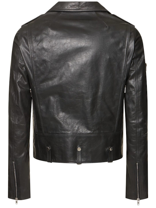 Rick Owens: Bauhaus stoges leather jacket - Black - men_4 | Luisa Via Roma