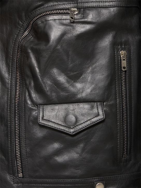 Rick Owens: Bauhaus stoges leather jacket - Black - men_5 | Luisa Via Roma