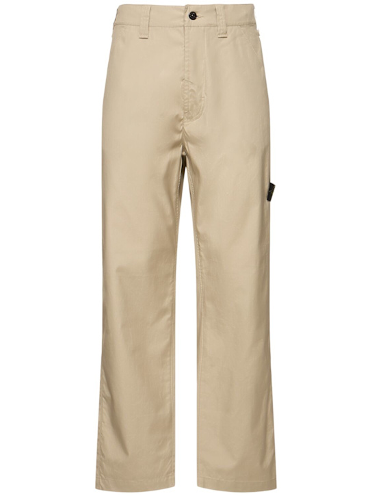 Stone Island: Cotton regular fit pants - Desert - men_0 | Luisa Via Roma