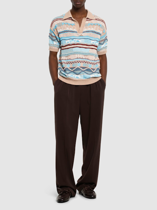 Laneus: Knitted polo - Cielo/Sky - men_1 | Luisa Via Roma