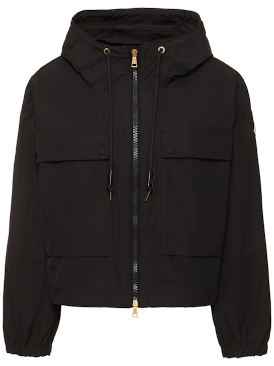 Moncler: Sauvan hooded cotton blend jacket - women_0 | Luisa Via Roma
