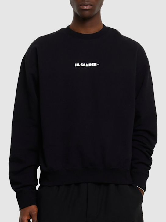 Jil Sander: Jil Sander+ crewneck sweatshirt - Black - men_2 | Luisa Via Roma