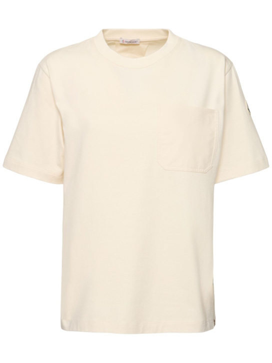 Moncler: Cotton t-shirt with pocket - White - women_0 | Luisa Via Roma