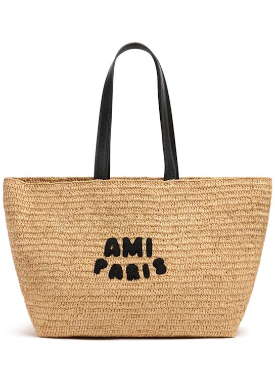 AMI Paris: Ami Paris raffia tote bag - women_0 | Luisa Via Roma