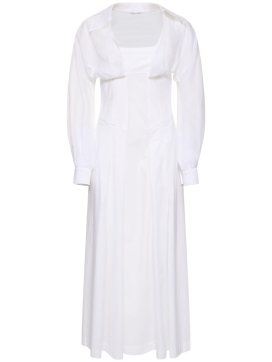 Alberta Ferretti: Stretch cotton poplin long dress - women_0 | Luisa Via Roma