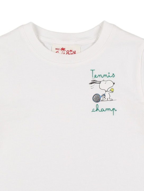 Mc2 Saint Barth: スヌーピープリント コットンTシャツ - kids-girls_1 | Luisa Via Roma
