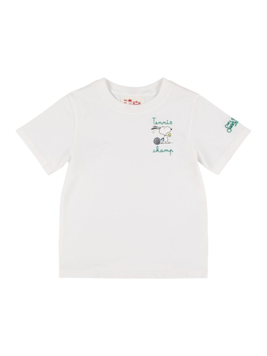 Mc2 Saint Barth: スヌーピープリント コットンTシャツ - kids-girls_0 | Luisa Via Roma