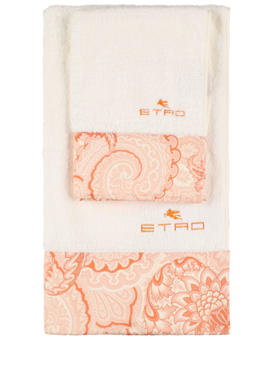Etro: Set of 2 Bloom towels - Orange - ecraft_0 | Luisa Via Roma