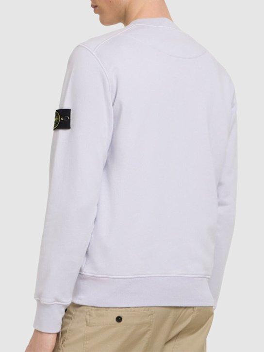 Stone Island: Crewneck cotton sweatshirt - Lilac - men_2 | Luisa Via Roma