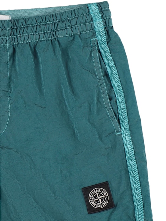 Stone Island Junior: Nylon swim shorts - Light Blue - kids-boys_1 | Luisa Via Roma