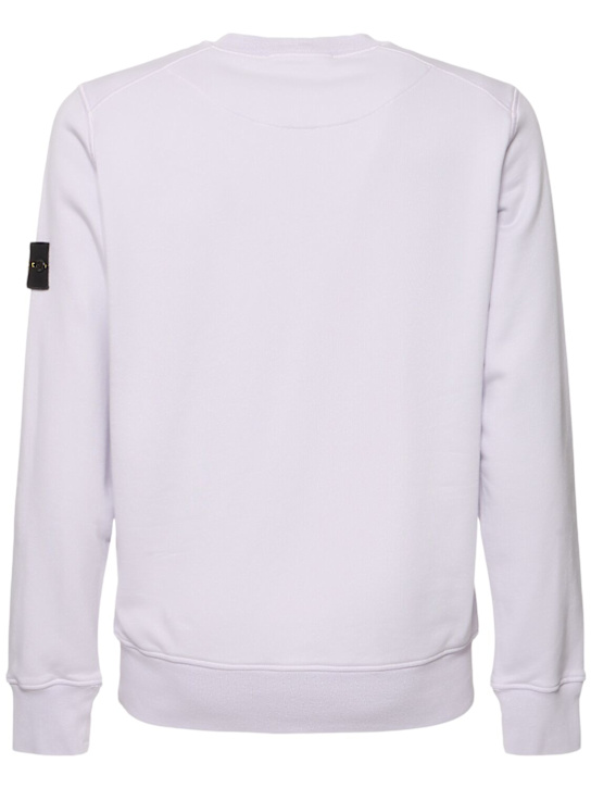 Stone Island: Crewneck cotton sweatshirt - Lilac - men_3 | Luisa Via Roma