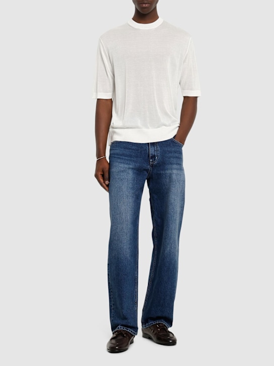 Laneus: Knitted t-shirt - Crema/Cream - men_1 | Luisa Via Roma