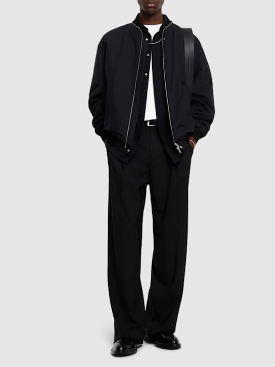 Jil Sander: Bomber con zip - Nero - men_1 | Luisa Via Roma