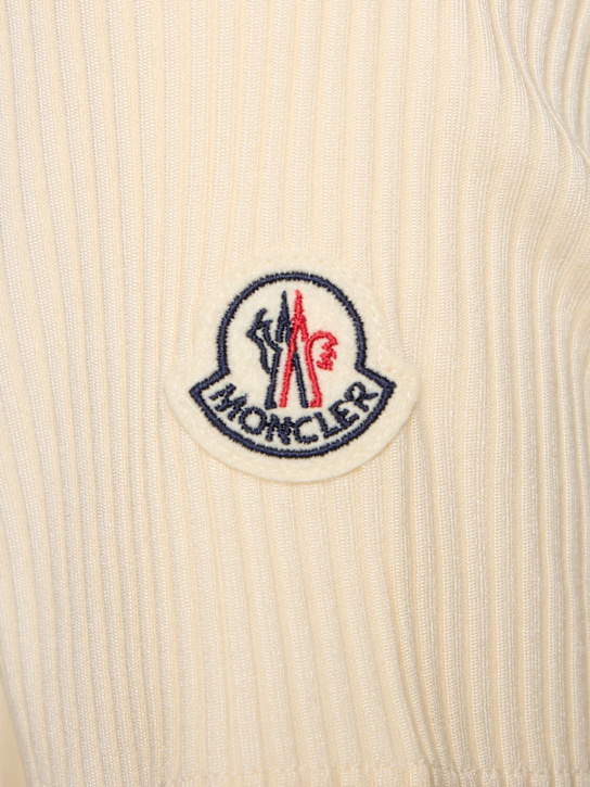 Moncler: Cotton blend polo shirt - White - women_4 | Luisa Via Roma