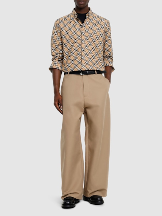 Burberry: Check cotton flannel shirt - men_1 | Luisa Via Roma