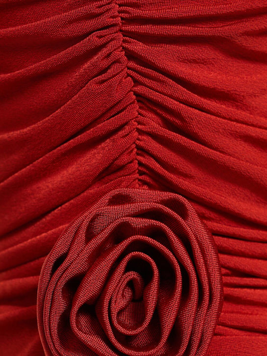 Magda Butrym: Draped viscose blend one-shoulder top - Red - women_4 | Luisa Via Roma