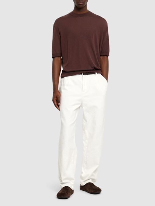 Laneus: Knitted t-shirt - Cioccolato/Choc - men_1 | Luisa Via Roma