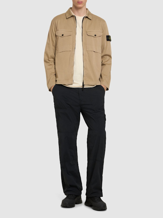 Stone Island: Zipped overshirt - men_1 | Luisa Via Roma