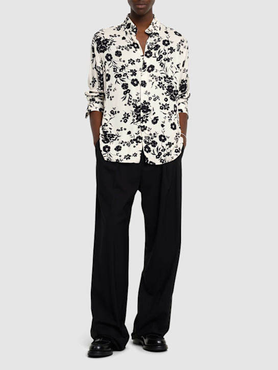 Laneus: Chambray shirt - Crema/Cream - men_1 | Luisa Via Roma