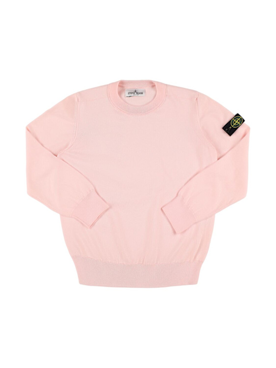 Stone Island Junior: Cotton jersey crewneck sweatshirt - Pink - kids-boys_0 | Luisa Via Roma