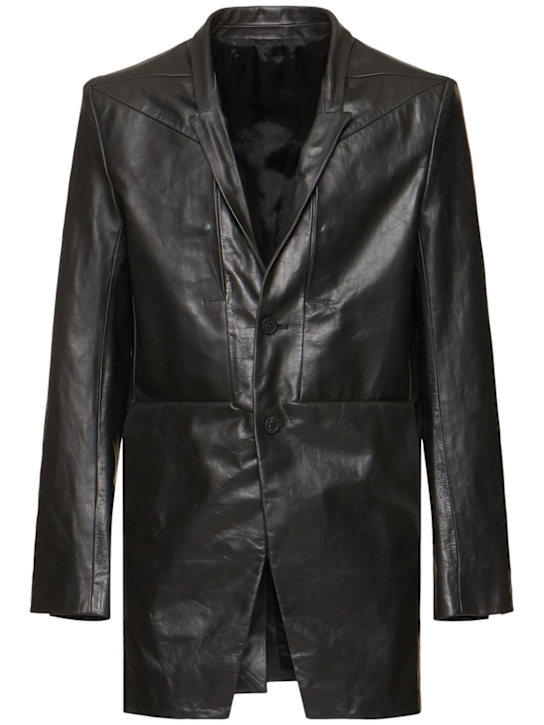 Rick Owens: Lido leather jacket - Black - men_0 | Luisa Via Roma
