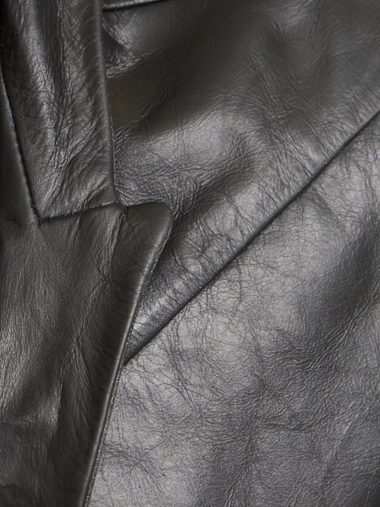 Rick Owens: Lido leather jacket - Black - men_4 | Luisa Via Roma