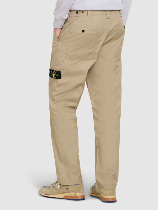 Stone Island: Cotton regular fit pants - Desert - men_2 | Luisa Via Roma