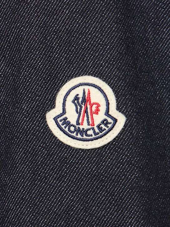 Moncler: Tencin cotton blend denim jacket - Denim - women_4 | Luisa Via Roma