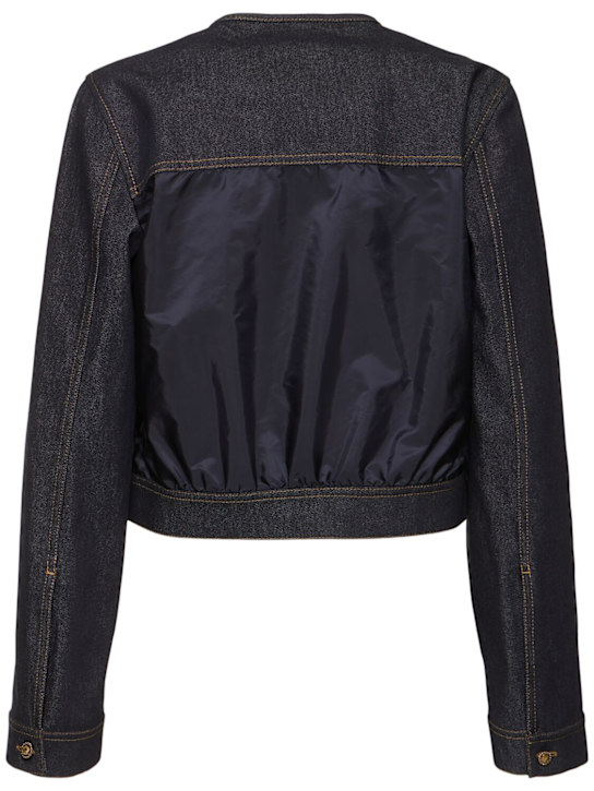 Moncler: Tencin cotton blend denim jacket - Denim - women_3 | Luisa Via Roma